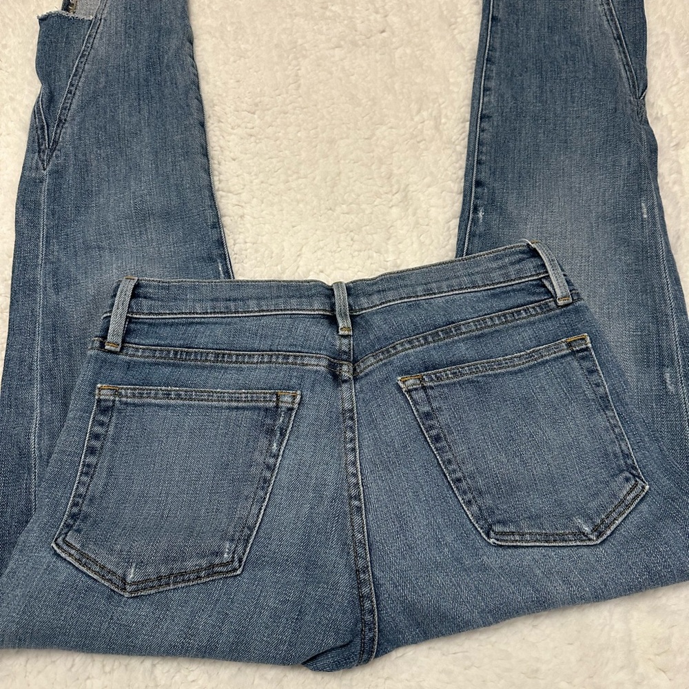 FRAME Le Boy Straight Crop Jeans Beaudry Wash Gusset Hem Size 26 - Picture 12 of 12